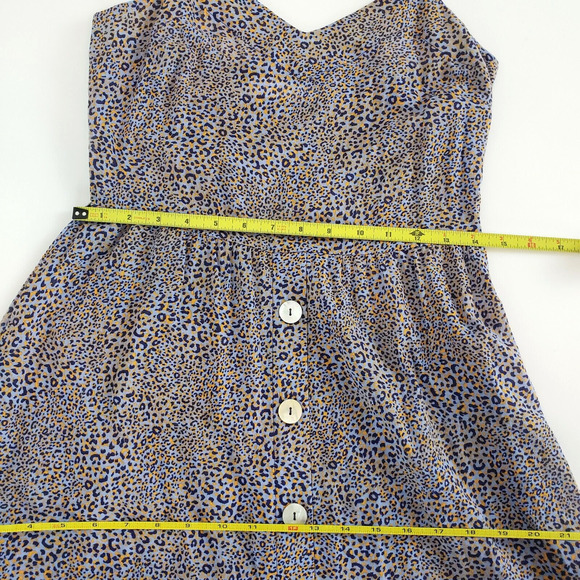 Seafolly SIZE XS Spahetti Strap Spirit Animal Print Button Front Midi Dress FLAW - Picture 9 of 13